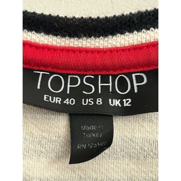 Topshop Rolled sleeves Striped Dress 8 - Picture 4 of 9